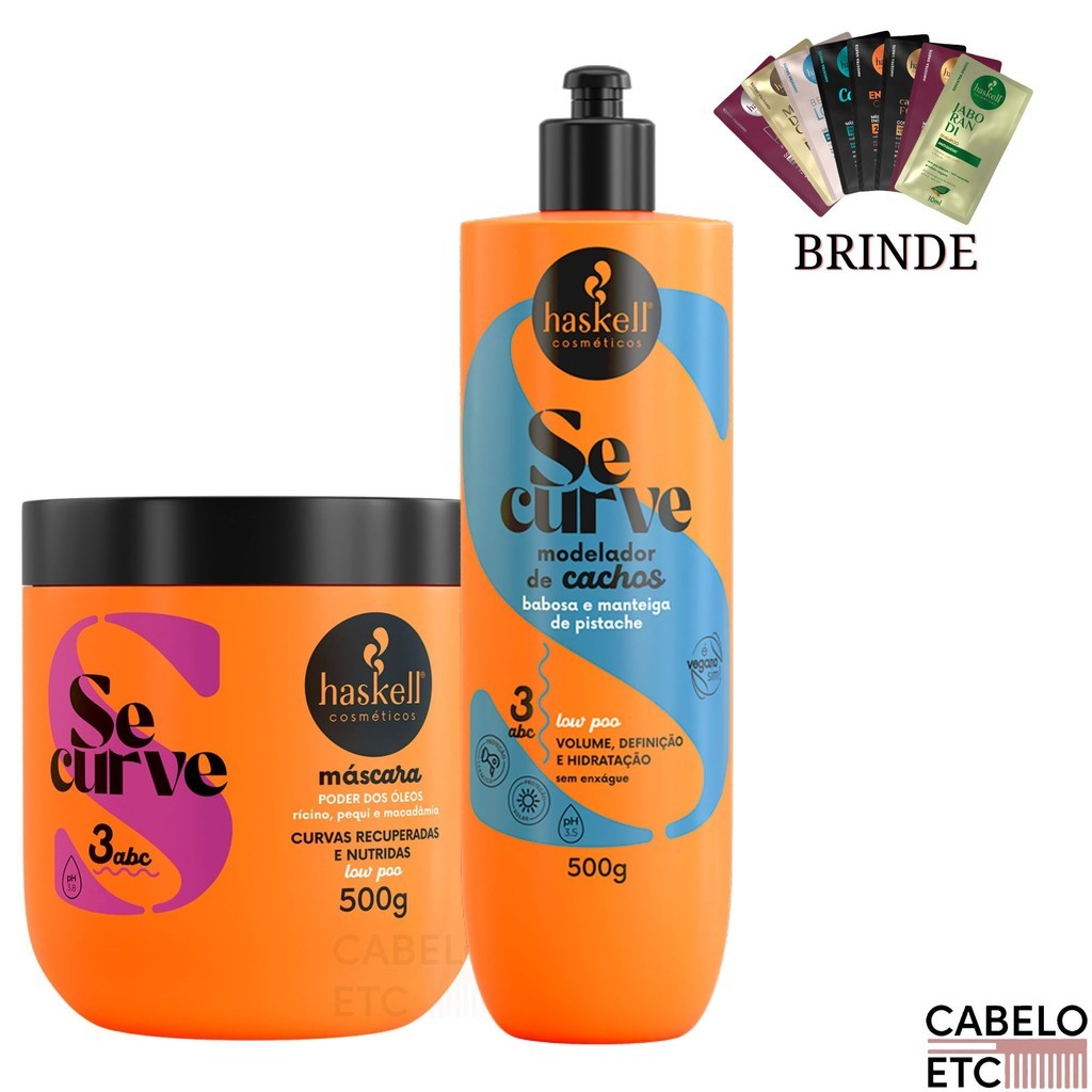 Kit Máscara Poder dos Óleos + Modelador de Cachos Se Curve - 500g - Haskell