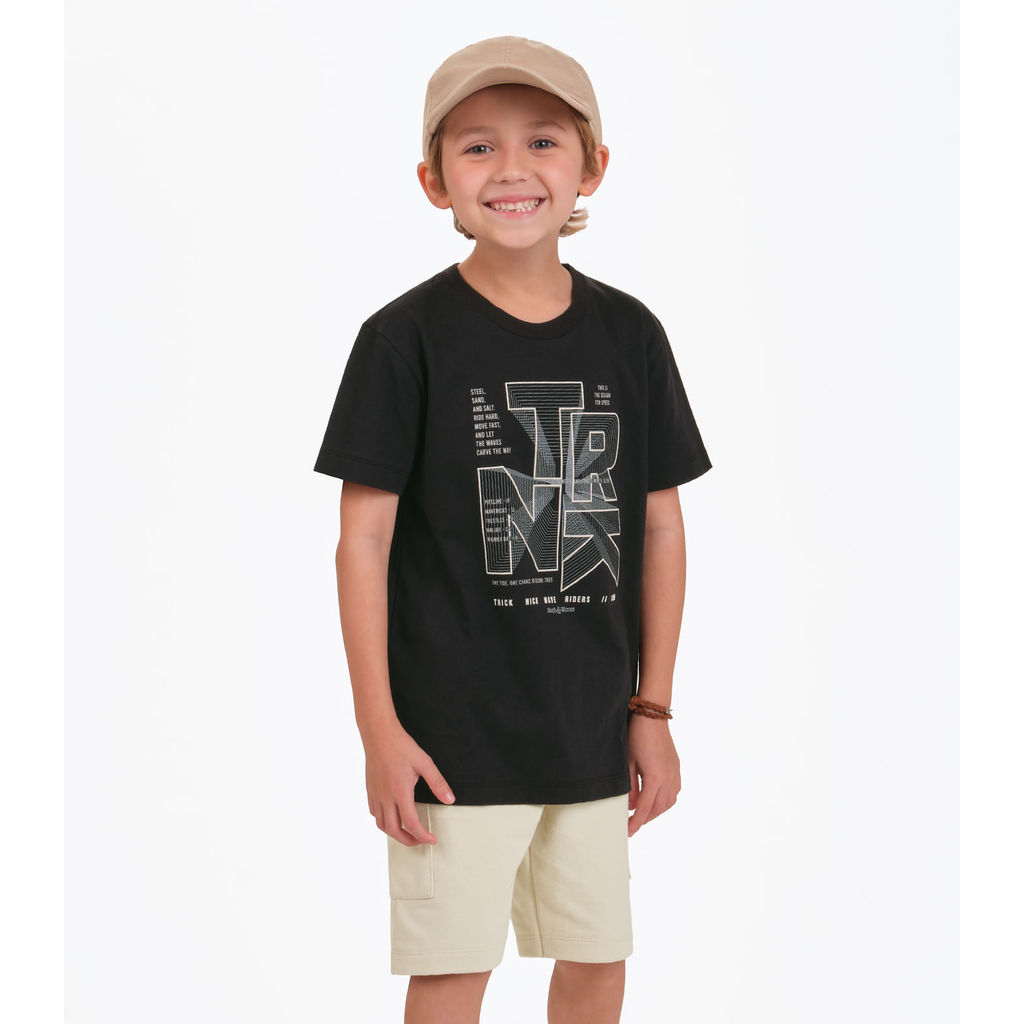 Conjunto Camiseta com Bermuda Menino Trick Nick Preto