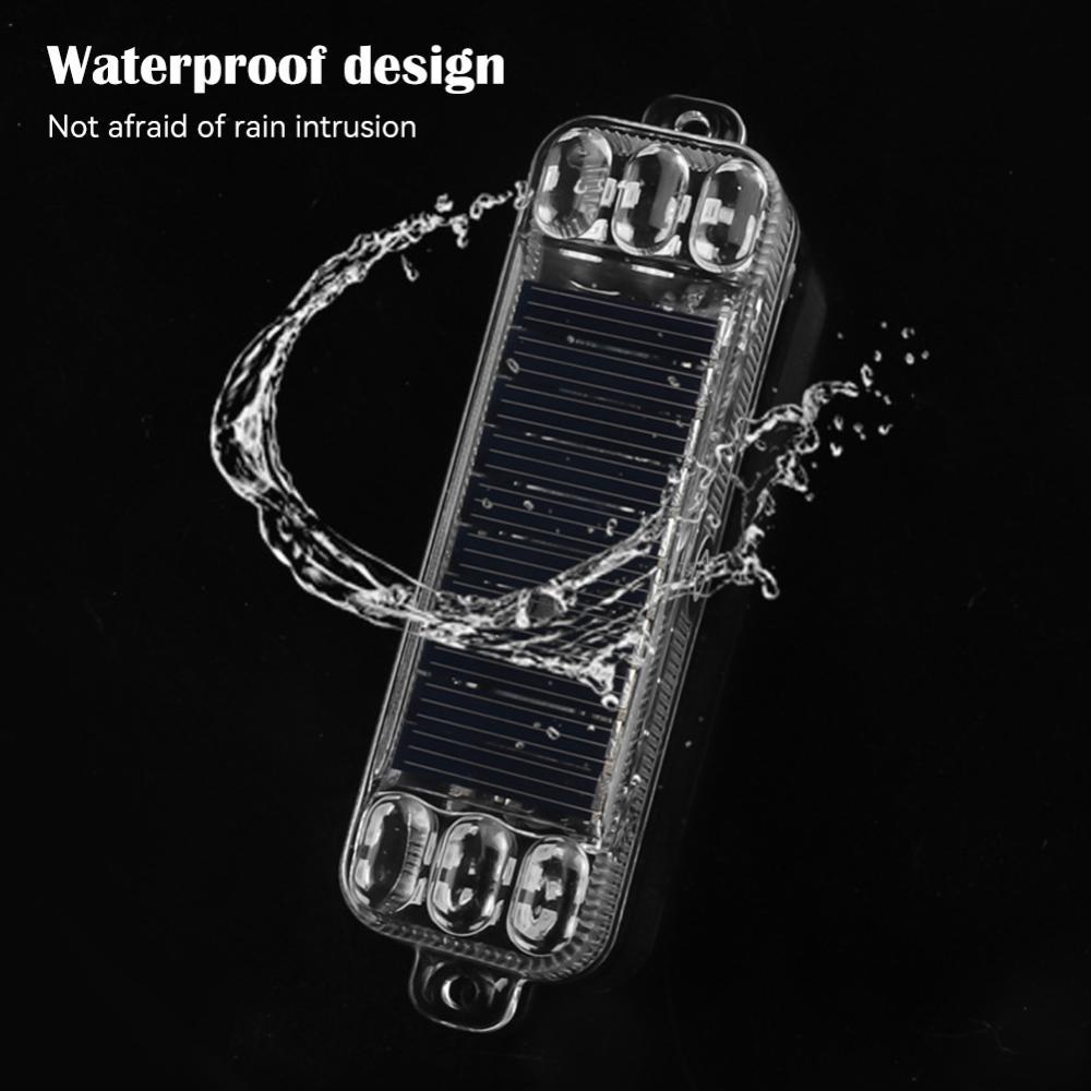 TKEY 1Pc Mortorcycle Energia Solar LED Luz De Advertência Noite Passeio Traseira Anti-Estroboscópica Para Motocicleta Ve