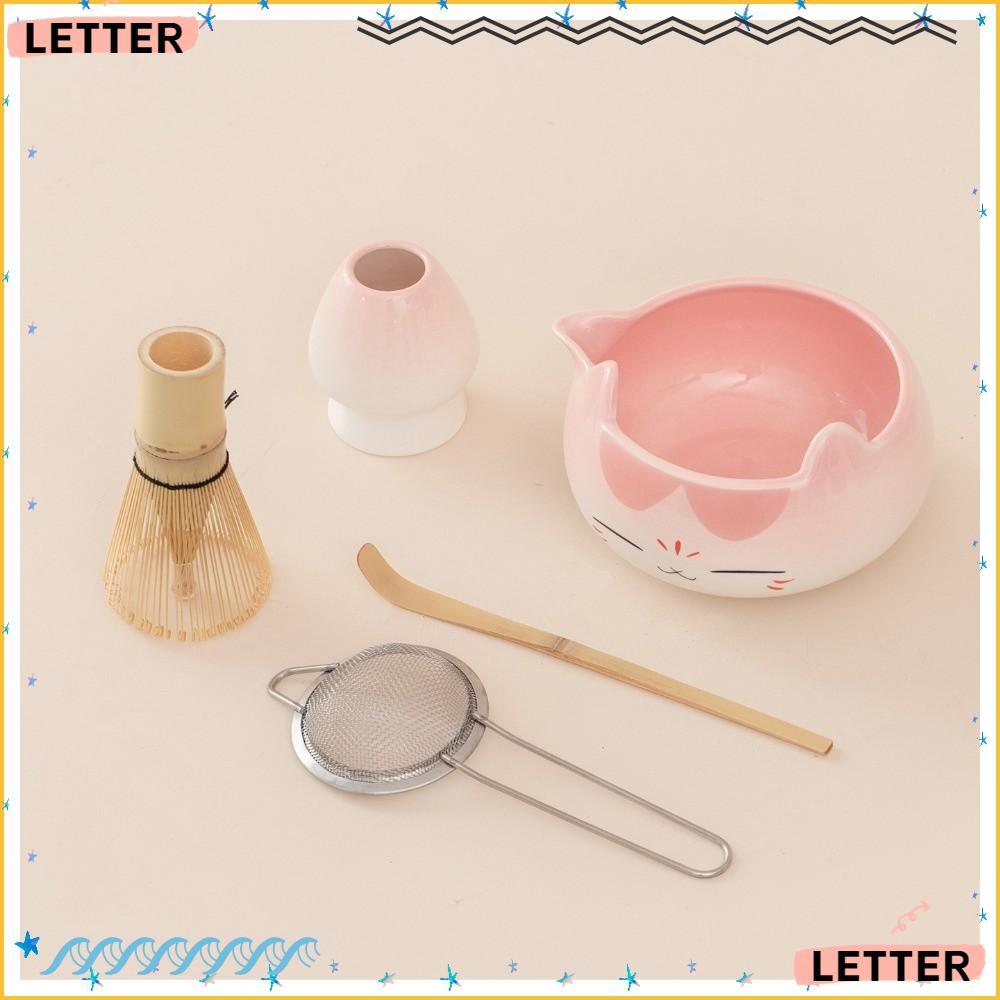 Carta 2/5/7 Pçs Conjunto De Chá Matcha , Tigela De Cerâmica Batedor Orelha De Gato , Cinco Peças Japonês