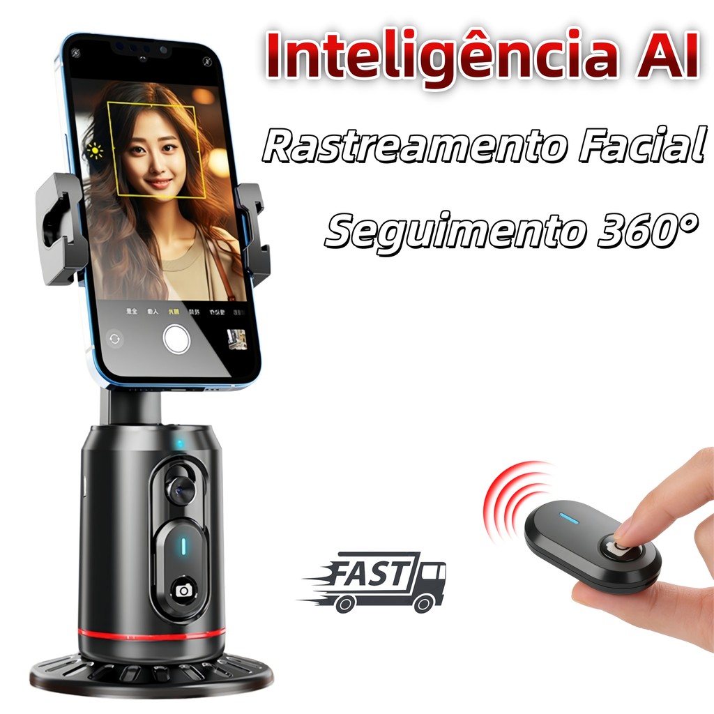 Gimbal Inteligente Q02 com Seguimento Automático – Rastreamento Facial AI e Controle por Gestos