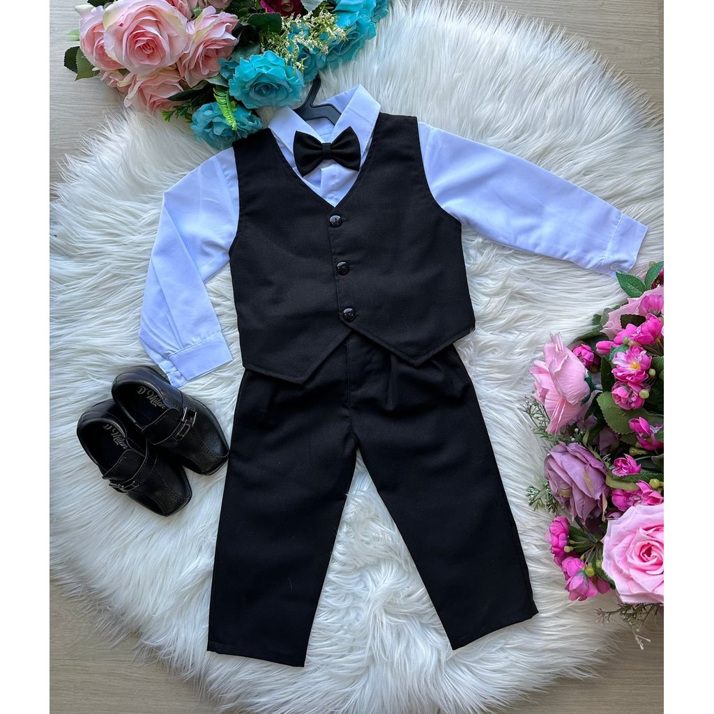 SONI Conjunto Miss Cherry Social Colete Preto