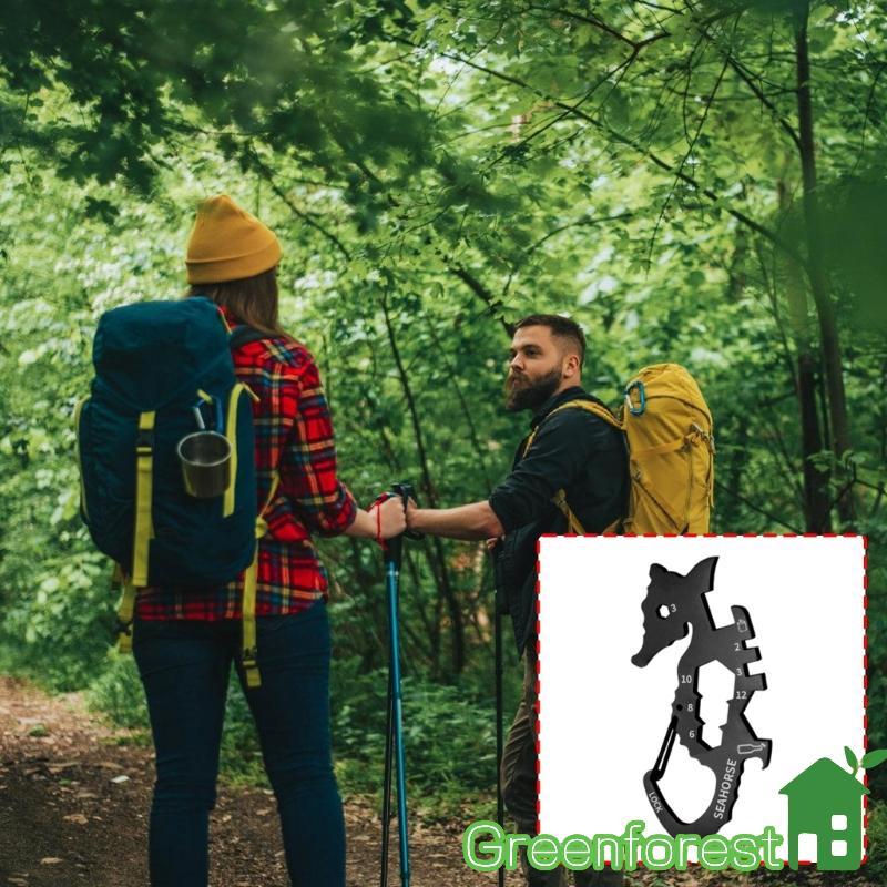 greenfor Premiums Ferramenta Chaveiros Aço Inoxidável Multifuncional Para Acampamento Ar, Caminhadas