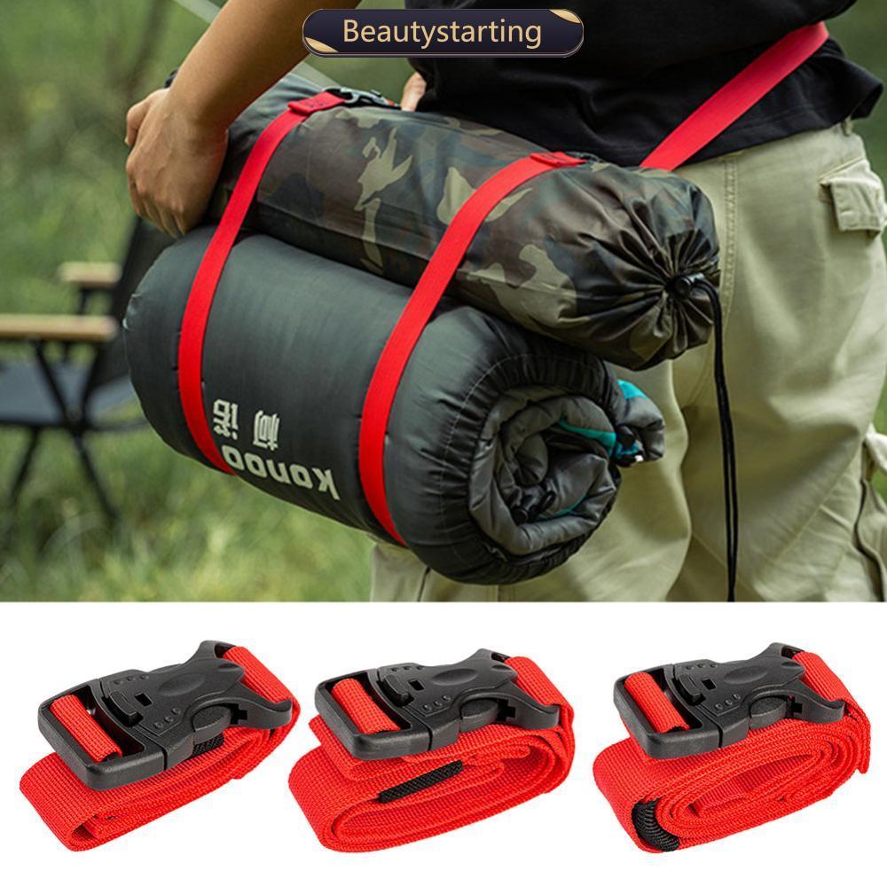 BEAUTYSTARTING 2 Pcs 0.6/1/1.5M Correias De Ligação De Nylon Ajustáveis Para Caminhadas Ao Ar Livre Mochila Bagagem Fixa