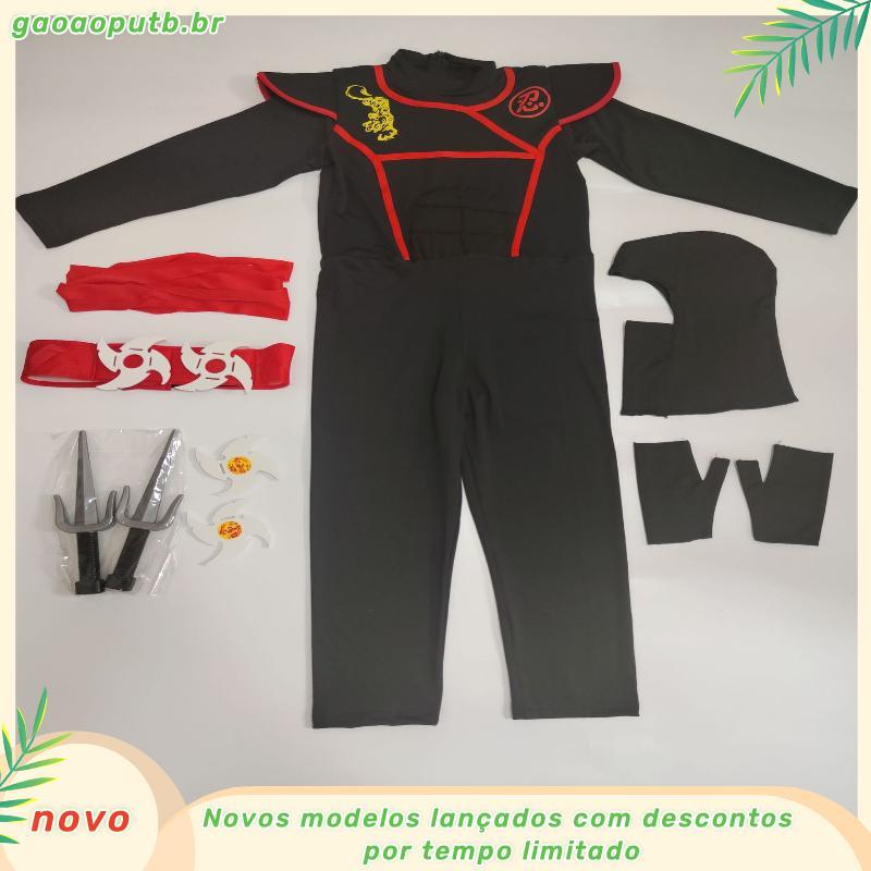 Anime Naruto Baju Para Crianças Fantasias De Halloween Meninos De 4-12 Anos Samurai Prata Blindadas Ninja