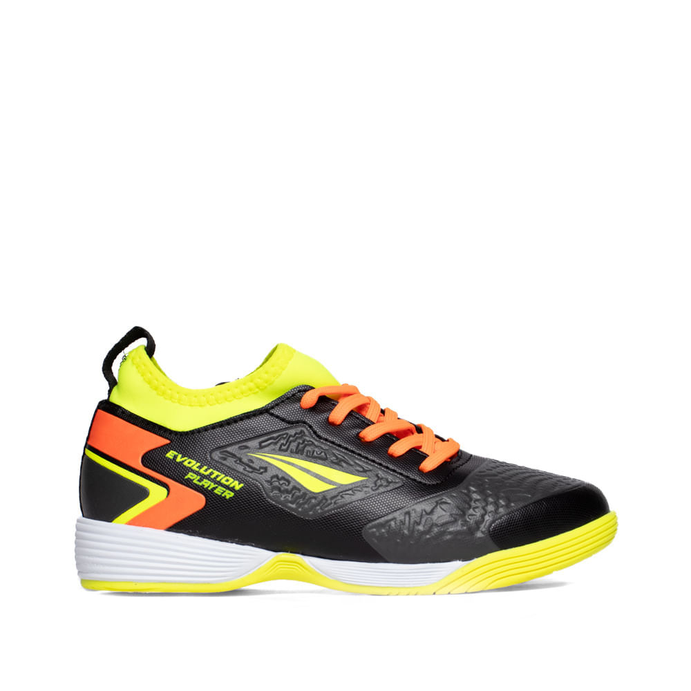 Chuteira Infantil Penalty Futsal Evolution Laranja/Verde