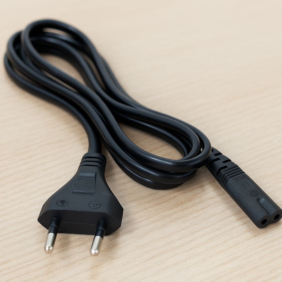 Cabo De Força Energia Bipolar 8 para Video Gamer ps2 ps3 ps4 e TV Radio 1.5 Metros Cabo Grosso 2 Pinos Preto