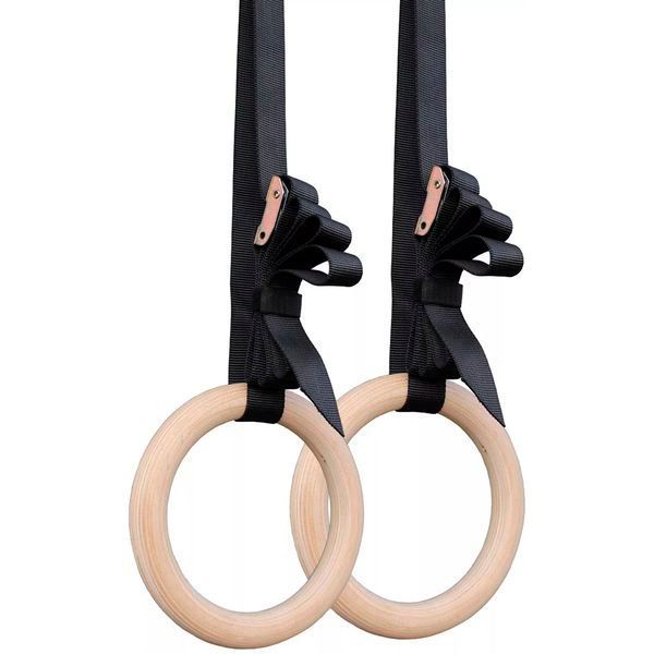 Kit 2 Argolas de Suspensão Madeira para Crossfit e Ginástica