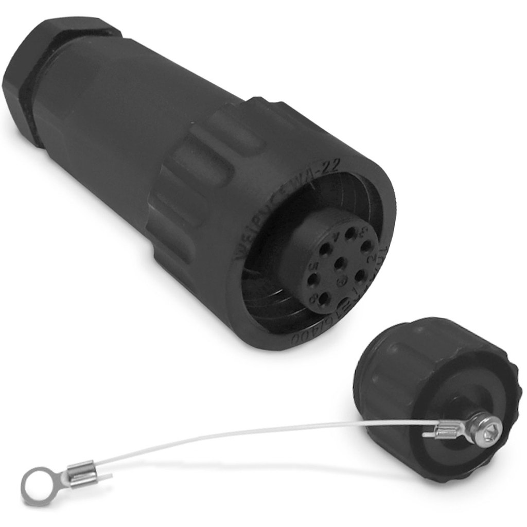 Kit Conector Blindado Fêmea 7 Vias com Tampa Pendente para Cabo Célula Carga Balança