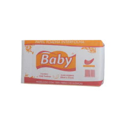 Papel Toalha Interfolha 2 Dobras Folha Simples 20x21 Laranja 100% 1.000 folhas Baby