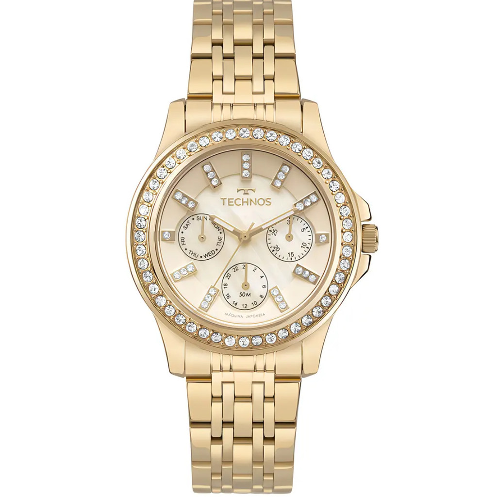 RELÓGIO TECHNOS FEMININO DOURADO ST MORIZ 6P29AMG/1D