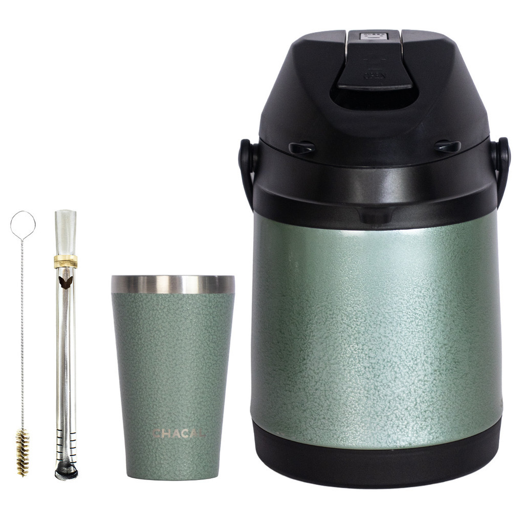 Kit Terere Chacal Completo Garrafa Térmica 2,5l Copo Bomba Verde