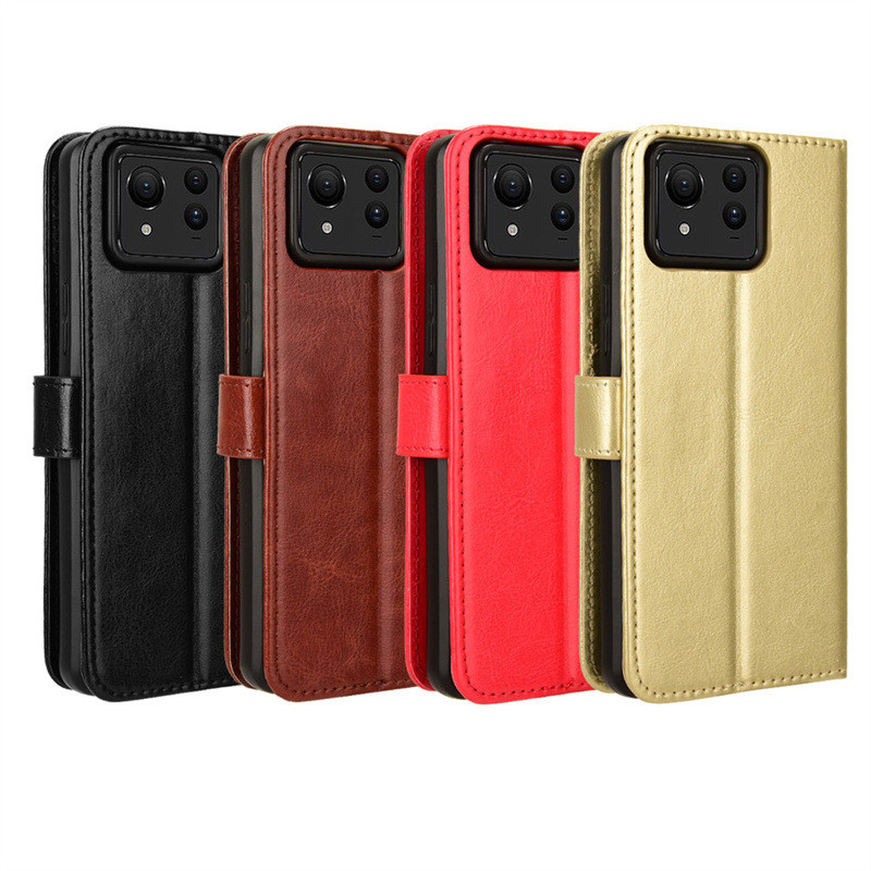 Adequado para asus Zenfone 11 Ultra caso de telefone cartão cordão Flip Crazy Horse padrão telefone capa de couro asus