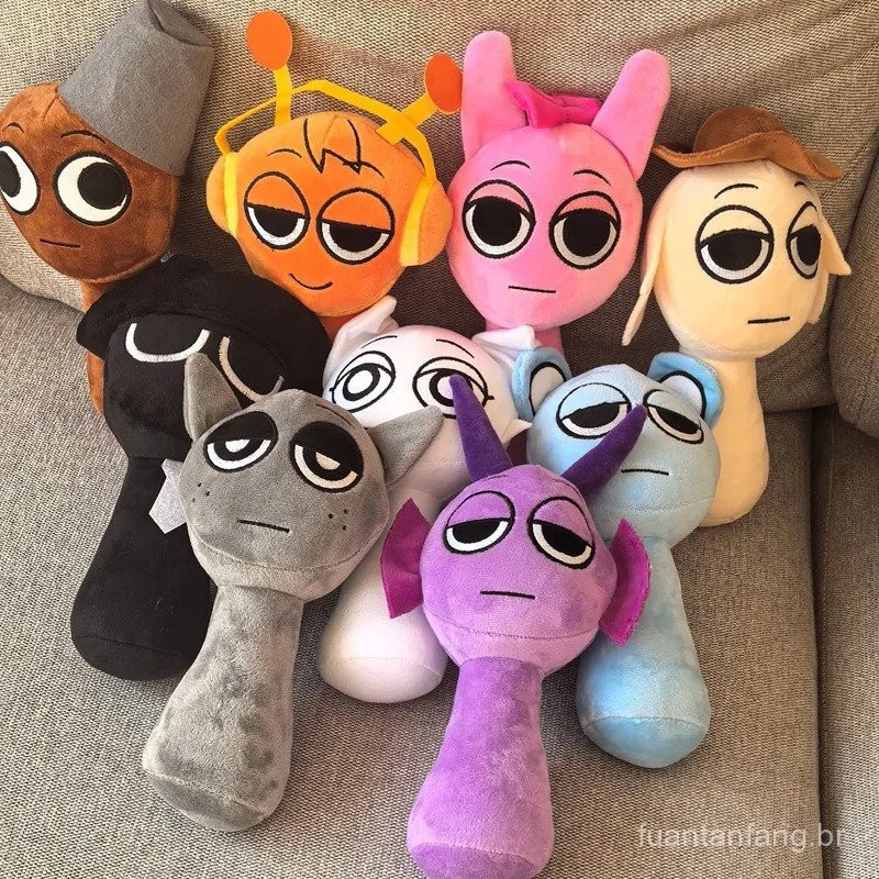 Nova Sprunki Brinquedo de Pelúcia Sprunki Incredibox Boneca de Pelúcia Anime Jogo Papel Desenho Animado Travesseiro Bone
