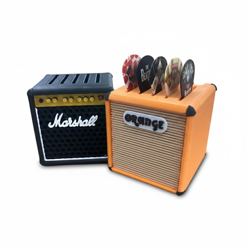 Kit Porta Palheta Orange Marshal Mini Amplificador Guitarra