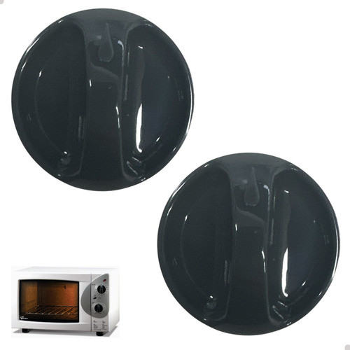 KIT 2 BOTÕES MANIPULADOR PARA FORNO ELÉTRICO FISCHER BANCADA GRILL 1323 - CINZA ESCURO