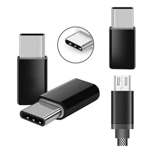 Plug Adaptador Micro-USB V8 Fêmea para USB Tipo-C Macho Chaveiro Adaptador em Oferta na Shopee