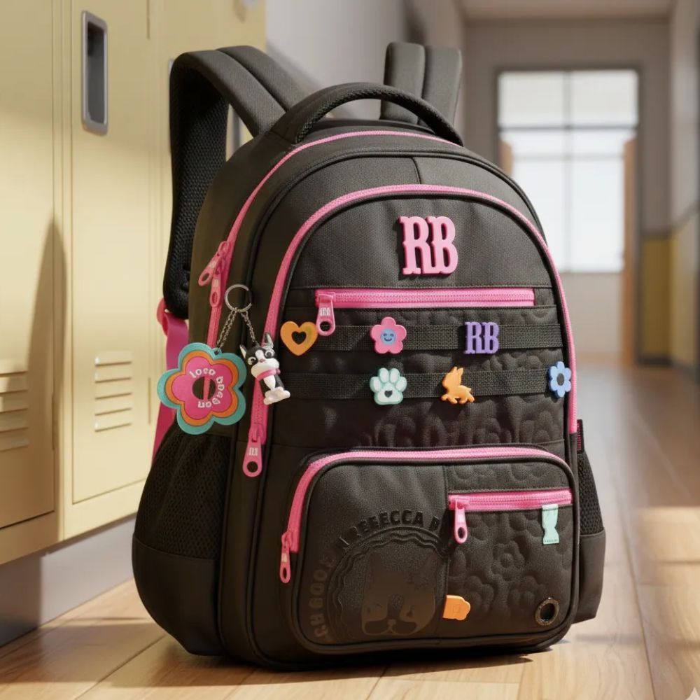 Mochila Escolar de Costas Rebecca Bonbon Flower Power