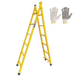 Escada Extensiva 6/12 Degraus 3 metros Multifuncional 3 em 1 em Aço + Luva Malha Pigmentada Vonder