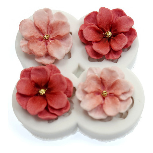 Molde De Silicone  Fores Flor 2,5cm Molde Para Artesanato Confeitaria Biscuit Resina