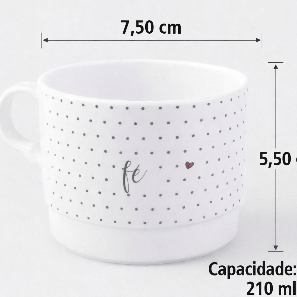 kit 4 xícaras acrílico 210ml empilhavel canecas decoradas presente café chá utencilios de cozinha