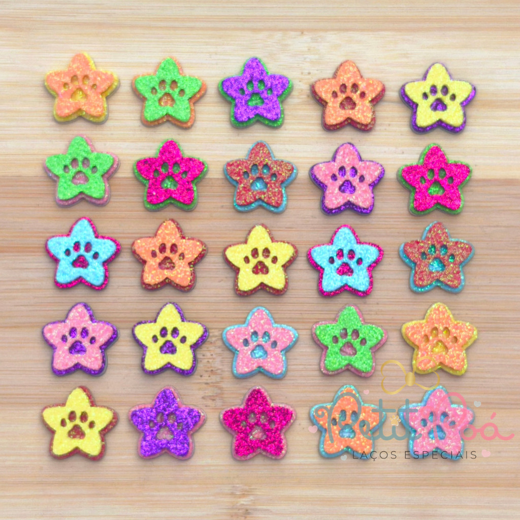 ADESIVO PET PATINHA ESTRELA - BANHO E TOSA (20 UNIDADES)