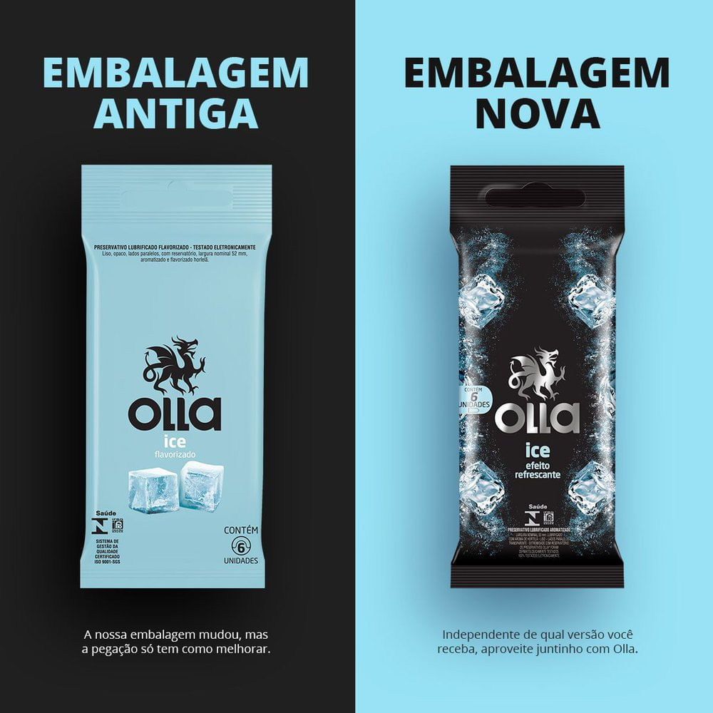 Detalhes do Preservativo Olla Ice 6 Unidades