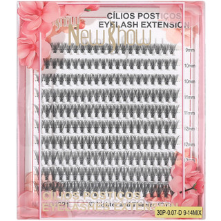 New Show Cílios extensão de Cilios Postiços 120 -Tufos sem Nó-20P/30P-0.10-D 9-14MIX