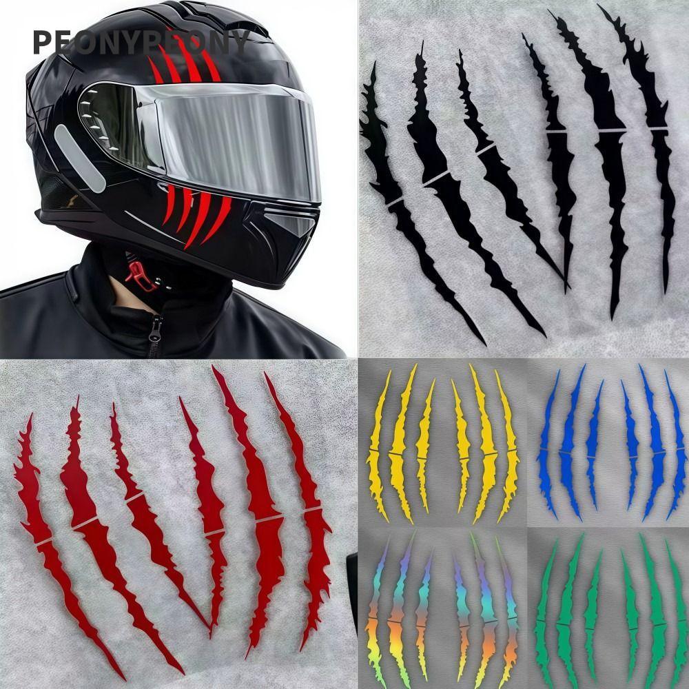 Adesivos De Capacete PEONY , Motocicleta Com Arranhões De Garra De Demônio Vinil De Carro De Cor Sólida
