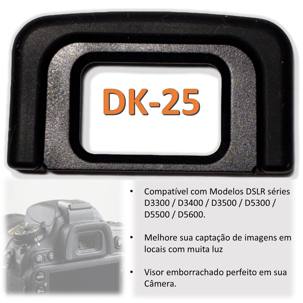 Protetor Ocular DK-25 Eye Cup Protetor Máscara de Olho p/ Câmeras da marca Nikon checar modelos