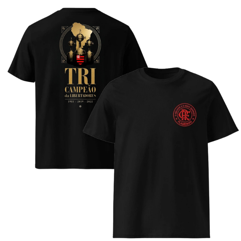 Camisa Camiseta Infantil Time Futebol Libertadores 2025 Blusa 100% Algodão Premium Unissex Menino Menina