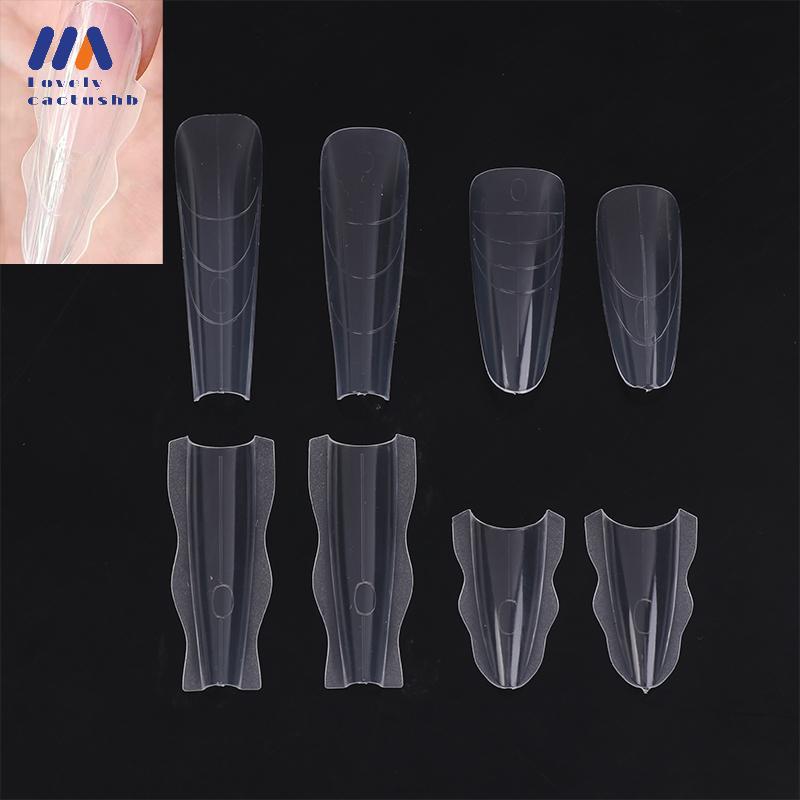 lovelycactushb 60 Peças Formas De Unhas Sanduíche Molde Para Extensão Rápida Ferramentas De Forma De Plástico Iniciantes em Oferta na Shopee