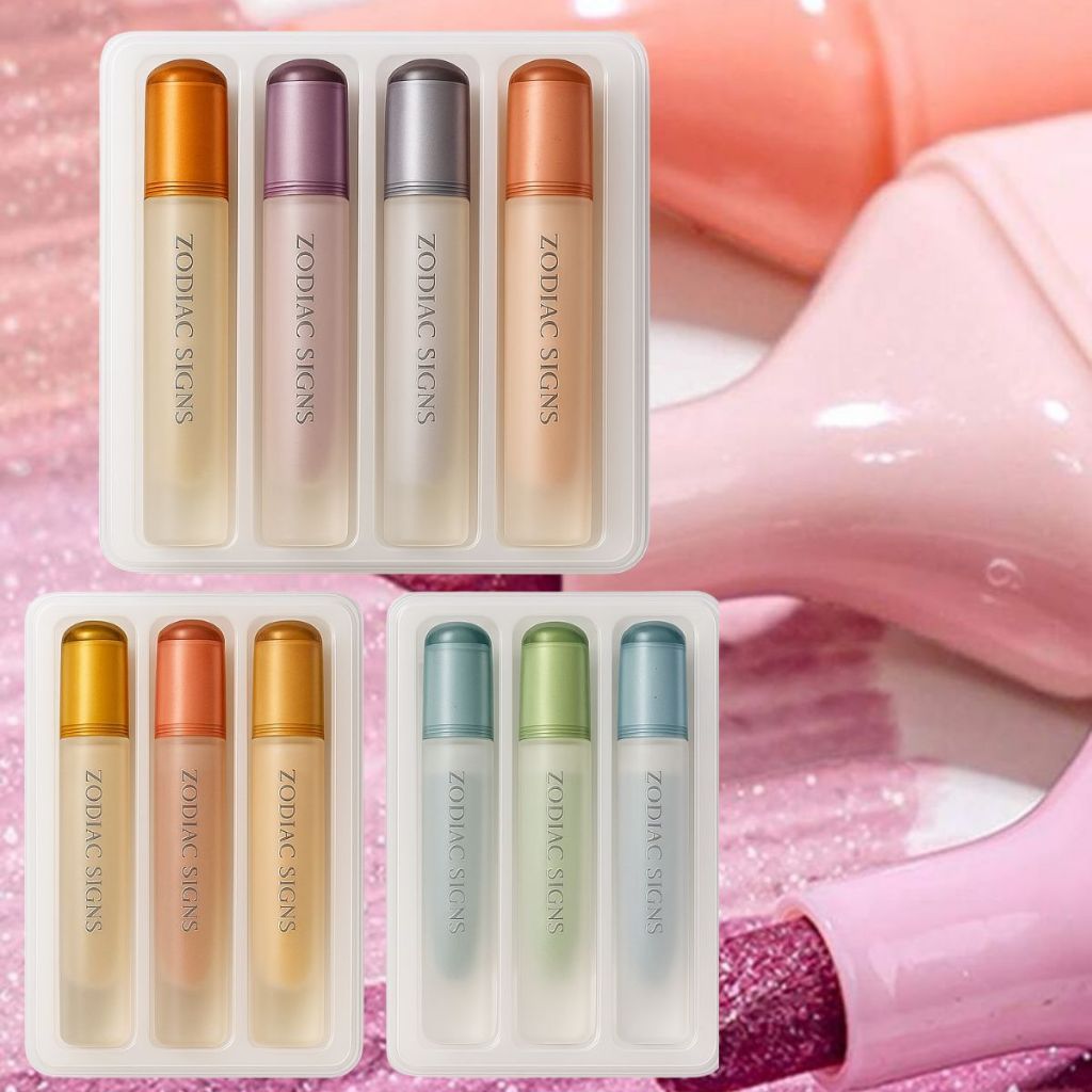 Kit Marca Texto Cores Glitter Brilhante Caneta Estudantil Colegial