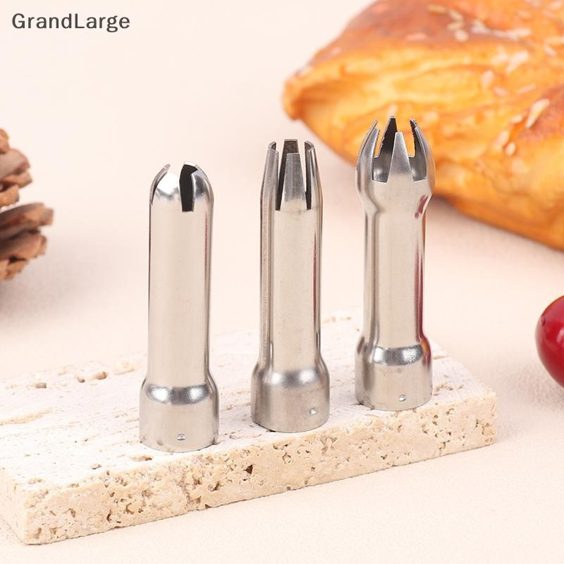 [GrandLarge] 3 Unidades/Conjunto De Aço Inoxidável Durável E Seguro Bico De Creme Decoração De Bolo Cozimento DIY Dispen