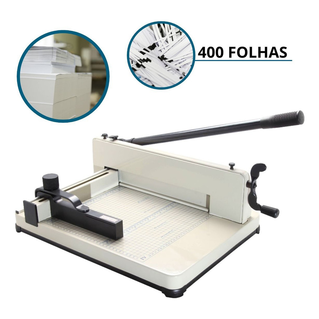 Guilhotina De Papel A4 Profissional Corta 400 Folhas Manual