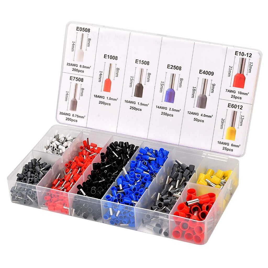 Kit 1200 /1900 Peças Terminal Tubular Ilhos Até 10mm Variados abbot store