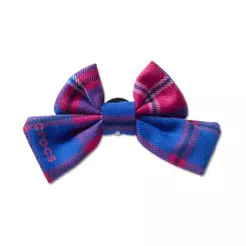 Jibbitz™ Laço Xadrez Azul e Rosa Única