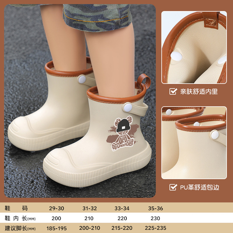 Crianças botas de chuva quentes meninos meninas novos sapatos de borracha à prova dwaterproof água botas antiderrapantes