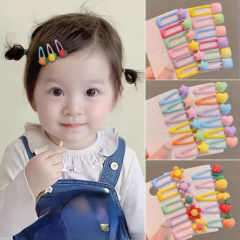 Presilha de Cabelo 5,5cm Tic Tac Infantil Colorido com Desenho Tic Tac 12/14 pcs