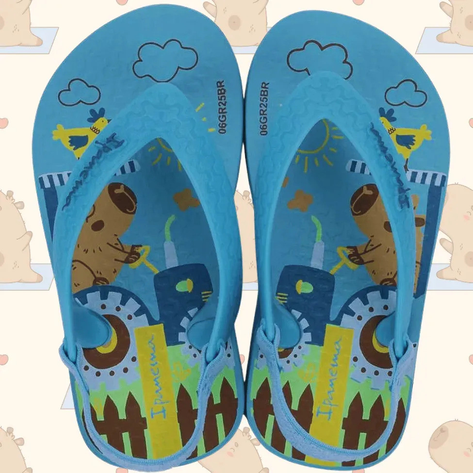 Chinelo De Dedo Elastico Ipanema Menino Menina Bebê Capivara 25431