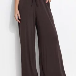 Calça Em Malha De Viscose Marrom Quintess