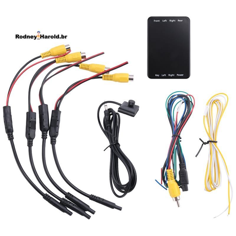 [Entrega Rápida R] Sistema De Interruptor De Câmeras De 4 Vias 360 View Caixa De Controle De Câmera De Carro Para Fronta