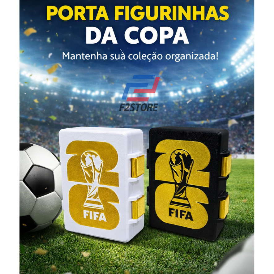 Porta Figurinhas Álbum Copa do Mundo 2026 Caixa de Figurinha Estojo Organizador de Cards Futebol Álbum de Figurinha