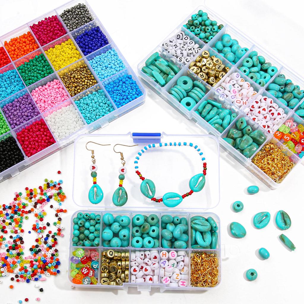 Conjunto De Acessórios De Contas De Letras Turquesa De Imitação Para Fazer Joias DIY Pulseira Vintage