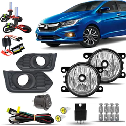 Kit Farol De Milha Neblina Auxiliar Cibie Completo Honda City 2018 19 20 2021 Com Molduras + Xenon 8000K