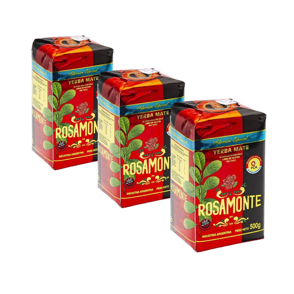 Kit 3 Erva Mate Argentina Rosamonte Especial 500g