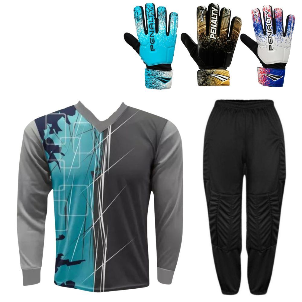 Kit Goleiro Completo  Camisa Genoa Kanga + Calça TRB + Luva Penalty  Adulto