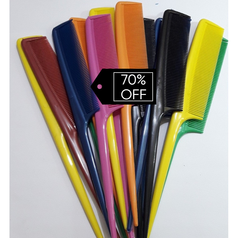 KIT PENTE CABO FINO PROFISSIONAL COLORIDO SEPARAR MECHAS PENTEADO SALÃO ATACADO BARATO
