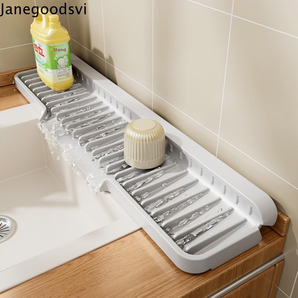 Tapete De Drenagem Para Pia Antiderrapante De Silicone Ajustável Cozinha Banheiro Faucet Mat Borda Estreita