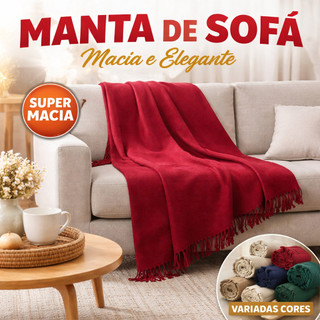 Manta para Sofá Gigante 2,40x1,80m Casal Algodão Macio Decorativa – Direto da Fábrica